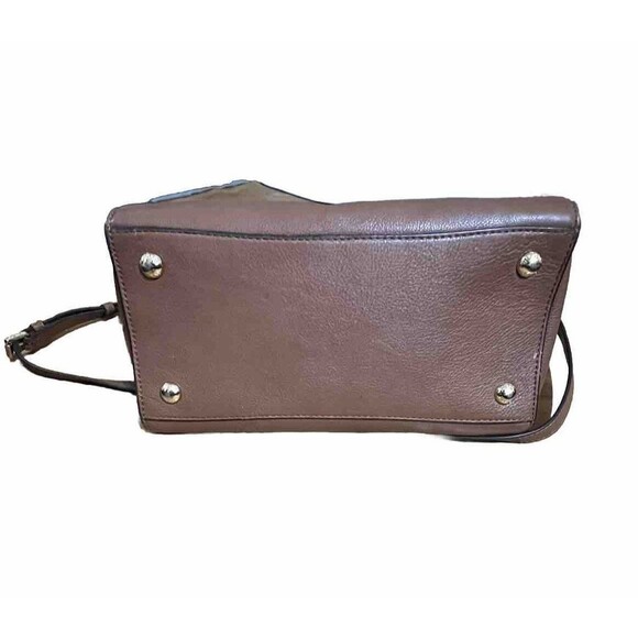 Michael Kors Caramel Chestnut Leather Designer Top Handle Crossbody Purse Brown - Picture 4 of 7